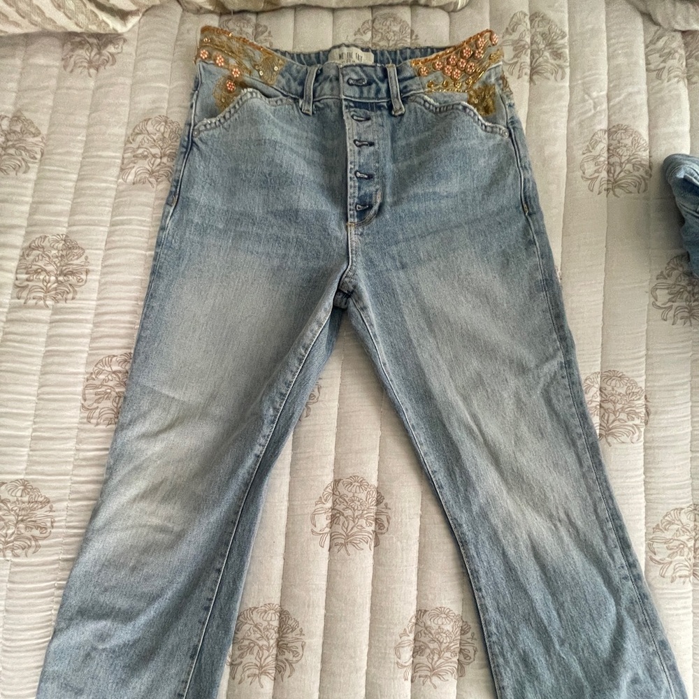 Free people embroidered jeans